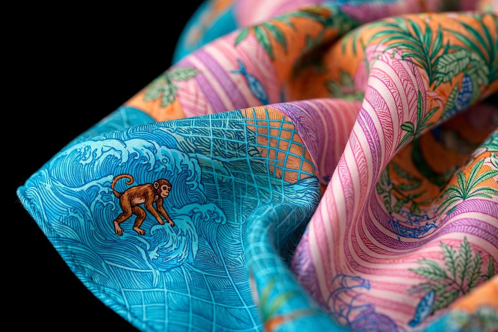 Printed Silk Square Scarf